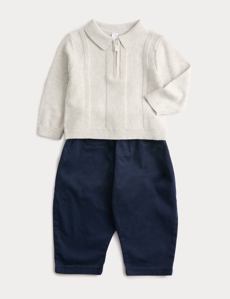 2 Piece Cotton Rich Half Zip Outfit (0-6 Yrs)