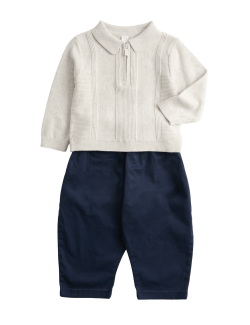 2 Piece Cotton Rich Half Zip Outfit (0-6 Yrs)