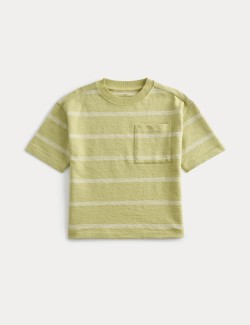 Pure Cotton Striped Textured T-Shirt (2-8 Yrs)