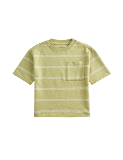 Pure Cotton Striped Textured T-Shirt (2-8 Yrs)