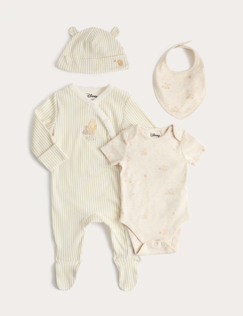 4 Piece Pure Cotton Winnie the Pooh™ Set (0-12 Mths)