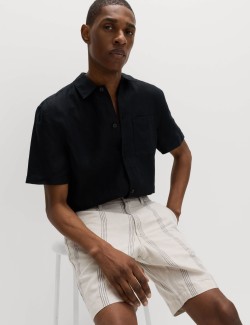 Chino šortky, ze směsi lnu