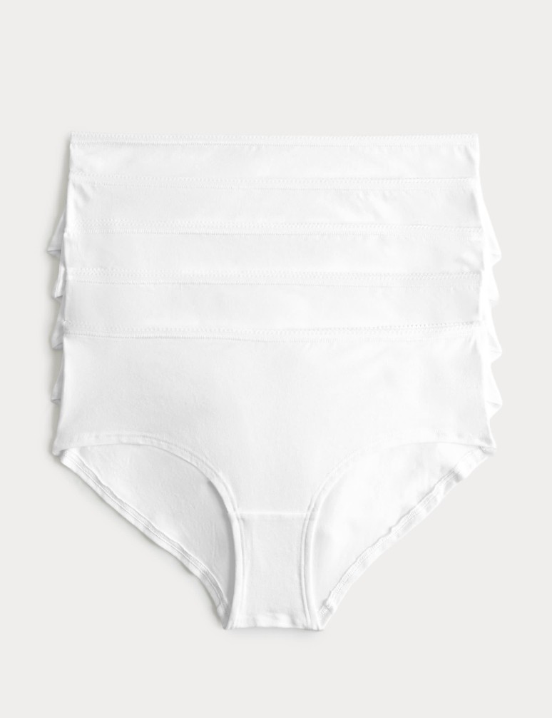 Nízce střižené šortkové kalhotky z bavlny a lycry®, 5 ks v balení