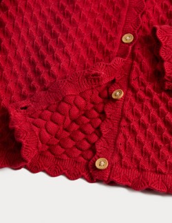 Háčkovaný kardigan z čisté bavlny (2-8 let)