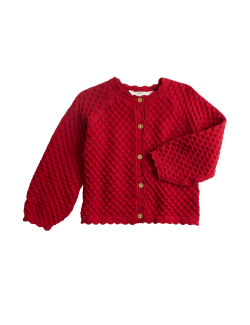 Háčkovaný kardigan z čisté bavlny (2-8 let)