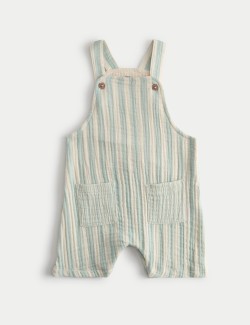 Pure Cotton Striped Dungarees (0-3 Yrs)