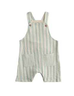 Pure Cotton Striped Dungarees (0-3 Yrs)