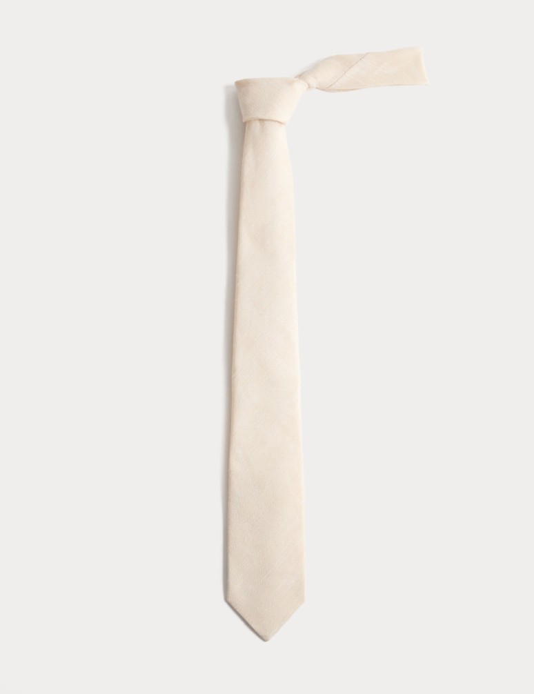 Texturovaná kravata s vysokým podílem lnu