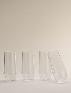 Sada 4 hranatých piknikových sklenic