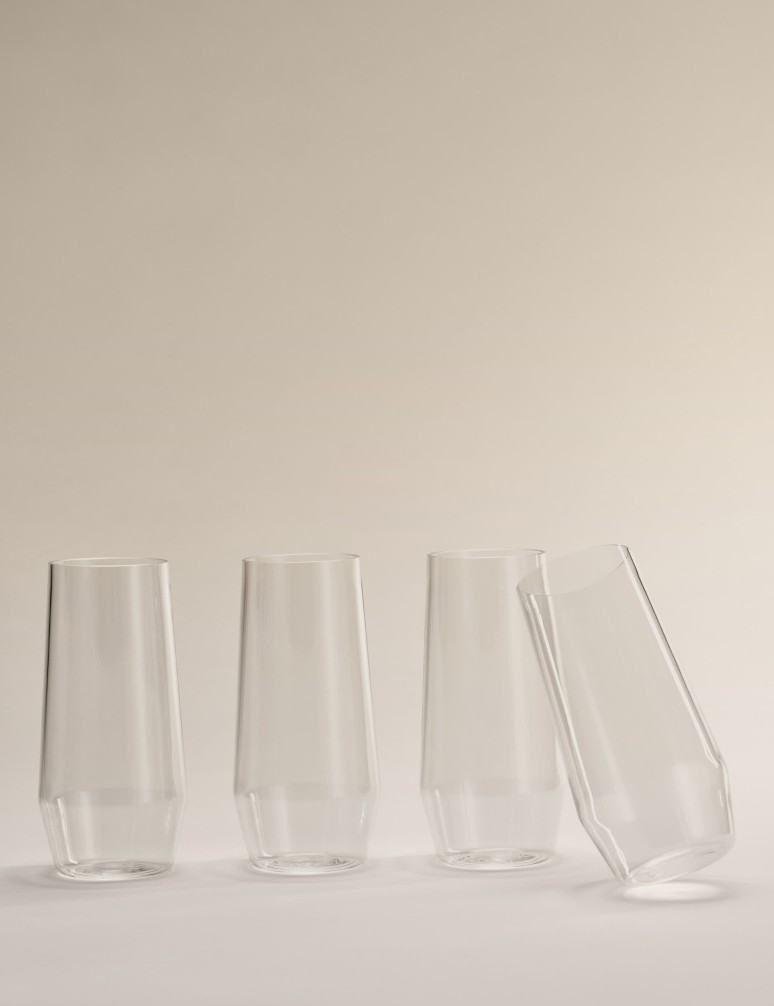 Set of 4 Angular Picnic Hi Ball Glasses