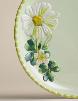 Sada 4 ks piknikových odkládacích talířů s květinovým motivem