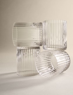 Sada 4 žebrovaných pohárků Celine