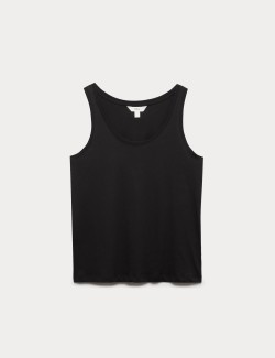 Top z čisté bavlny s oválným výstřihem