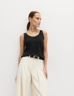 Top z čisté bavlny s oválným výstřihem