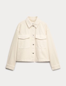 Pure Cotton Denim Relaxed Shacket