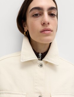 Pure Cotton Denim Relaxed Shacket