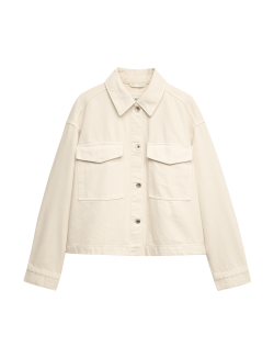 Pure Cotton Denim Relaxed Shacket