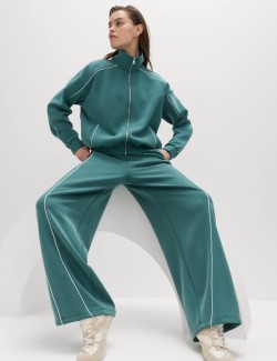 Modal Blend High Waisted Wide Leg Trousers