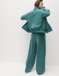 Modal Blend High Waisted Wide Leg Trousers