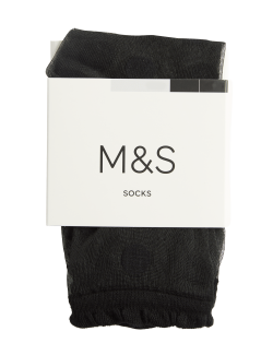 Cotton Blend Sheer Large Spot Anklets