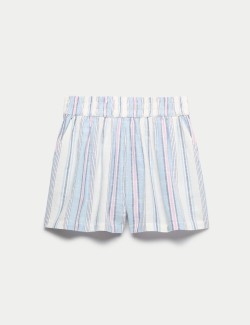 Pure Cotton Striped Shorts (6-16 Yrs)