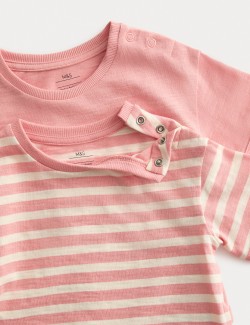 2 Pack Pure Cotton Patterned Tops (0-5 Yrs)
