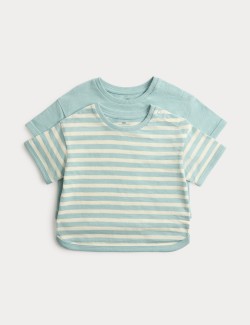 2 Pack Pure Cotton Stripe T-Shirts (0-5 Yrs)