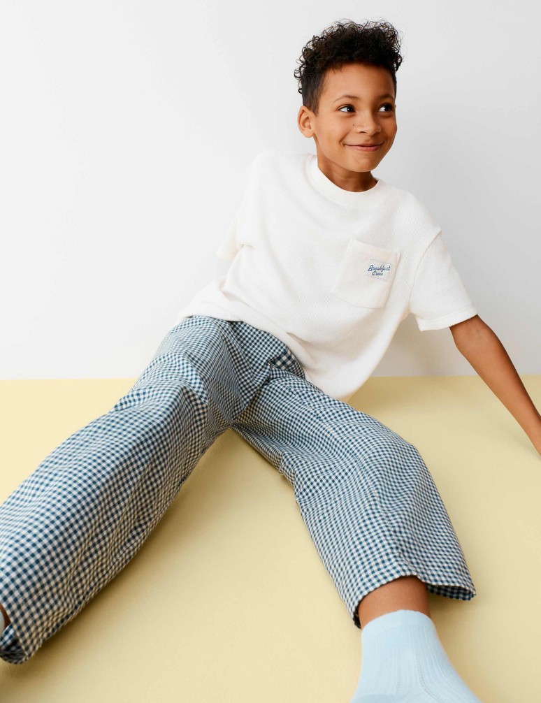 Waffle Breakfast Crew Slogan Pyjama Top (6-16 Years)