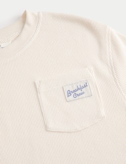 Waffle Breakfast Crew Slogan Pyjama Top (6-16 Years)