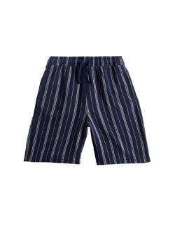 Pruhované šortky s texturou, z čisté bavlny (6–16 let)
