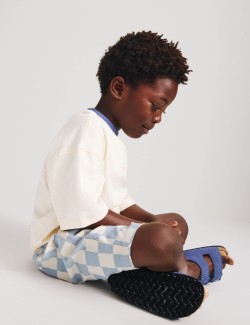 Cotton Rich Checkerboard Pull On Shorts (2-8yrs)