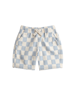 Cotton Rich Checkerboard Pull On Shorts (2-8yrs)