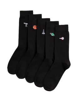 5pk Cool & Fresh™ Space Cotton Rich Socks