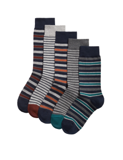 5pk Cool & Fresh™ Patterned Cotton Rich Socks