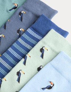 5 Pack Cool & Fresh™ Toucan Cotton Rich Socks