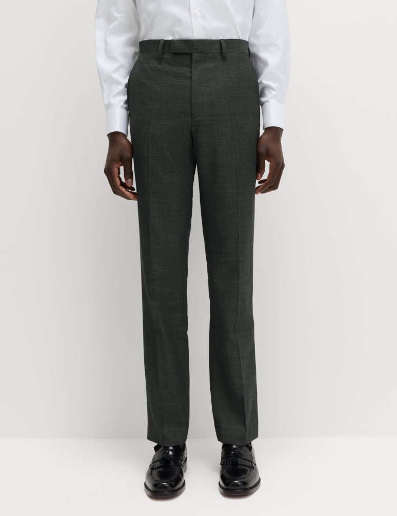 Regular Fit Pure Wool Suit Trousers