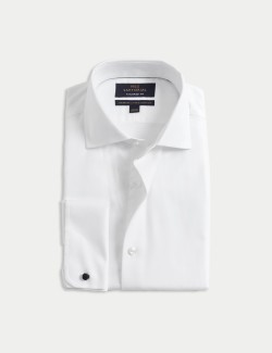 Tailored Fit Luxury Cotton Double Cuff Twill Shirt