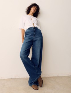 High Waisted Wide Leg Jeans with Lyocell
