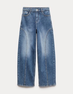 Western High Waisted Studded Tapered Jeans