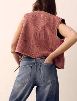 Western High Waisted Studded Tapered Jeans