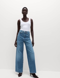 High Waisted Embellished Wide Leg Jeans