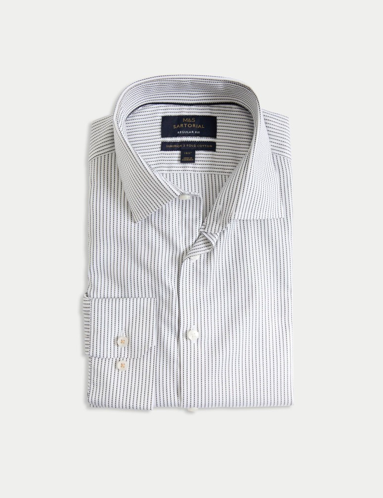 Regular Fit Easy Iron Pure Cotton Striped Shirt