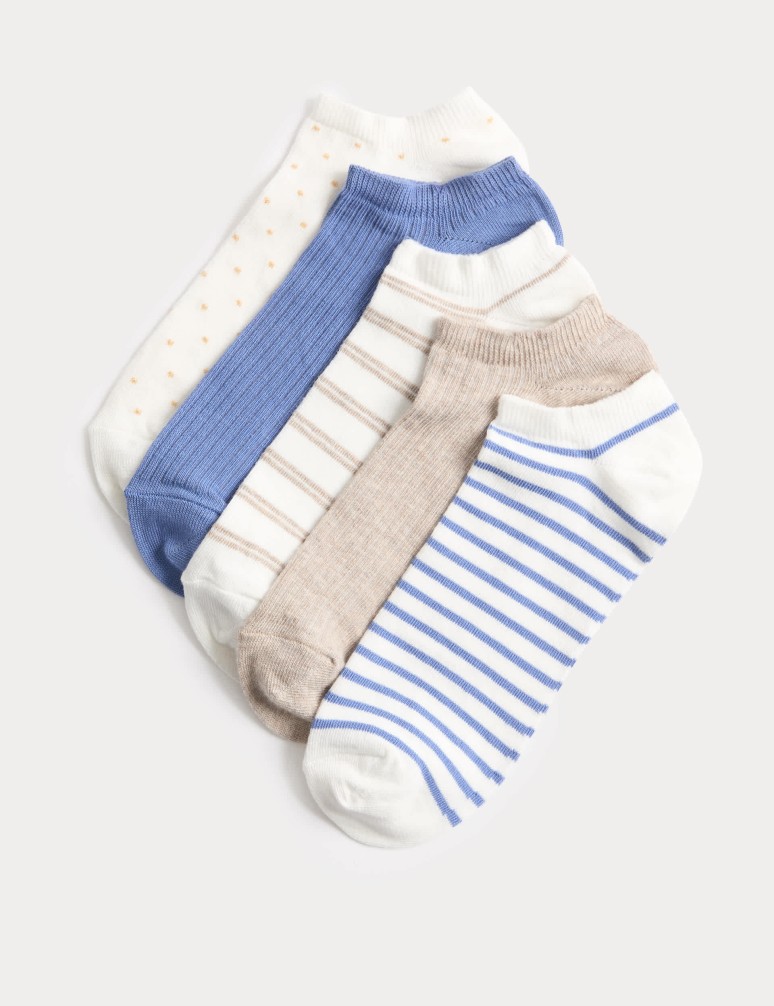 5 Pack Cotton Rich Patterned Trainer Liners™