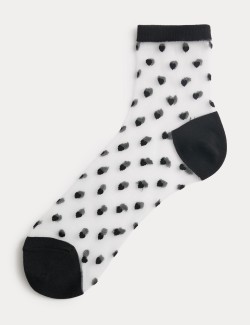 Sheer Heart Ankle High Socks