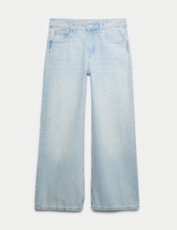 Wide Leg Denim Diamante Jeans (6-16 Yrs)