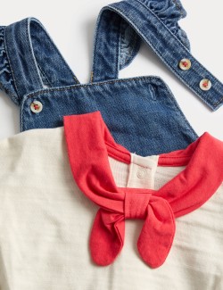 2 Piece Pure Cotton Pinafore Outfit (0-3 Yrs)