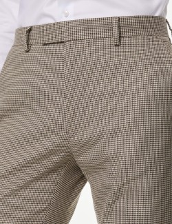 Slim Fit Puppytooth Check Trousers