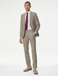 Slim Fit Puppytooth Check Trousers