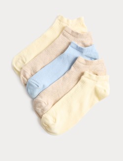 Žebrované krátké ponožky Trainer Liners™ s vysokým podílem bavlny, sada 5 párů