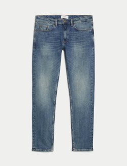 Slim Fit Vintage Wash Stretch Jeans